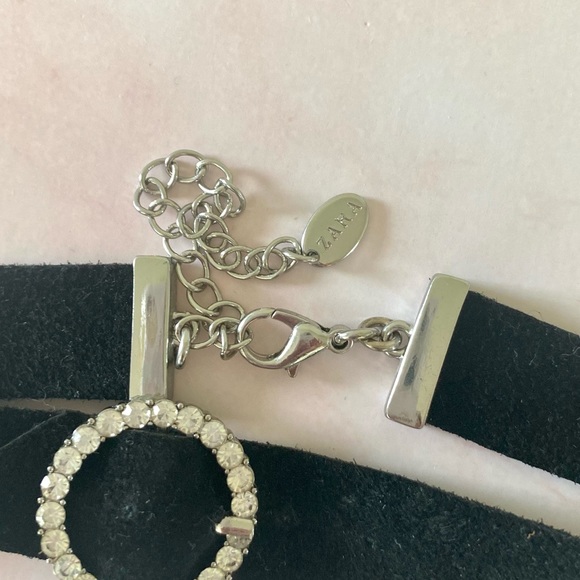 Zara Black Choker With Rhinestone Buckle - Picture 3 of 4